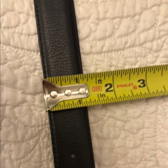 Martin Dingman Dark Leather Belt with Silver Buckle - Picture 5 of 8